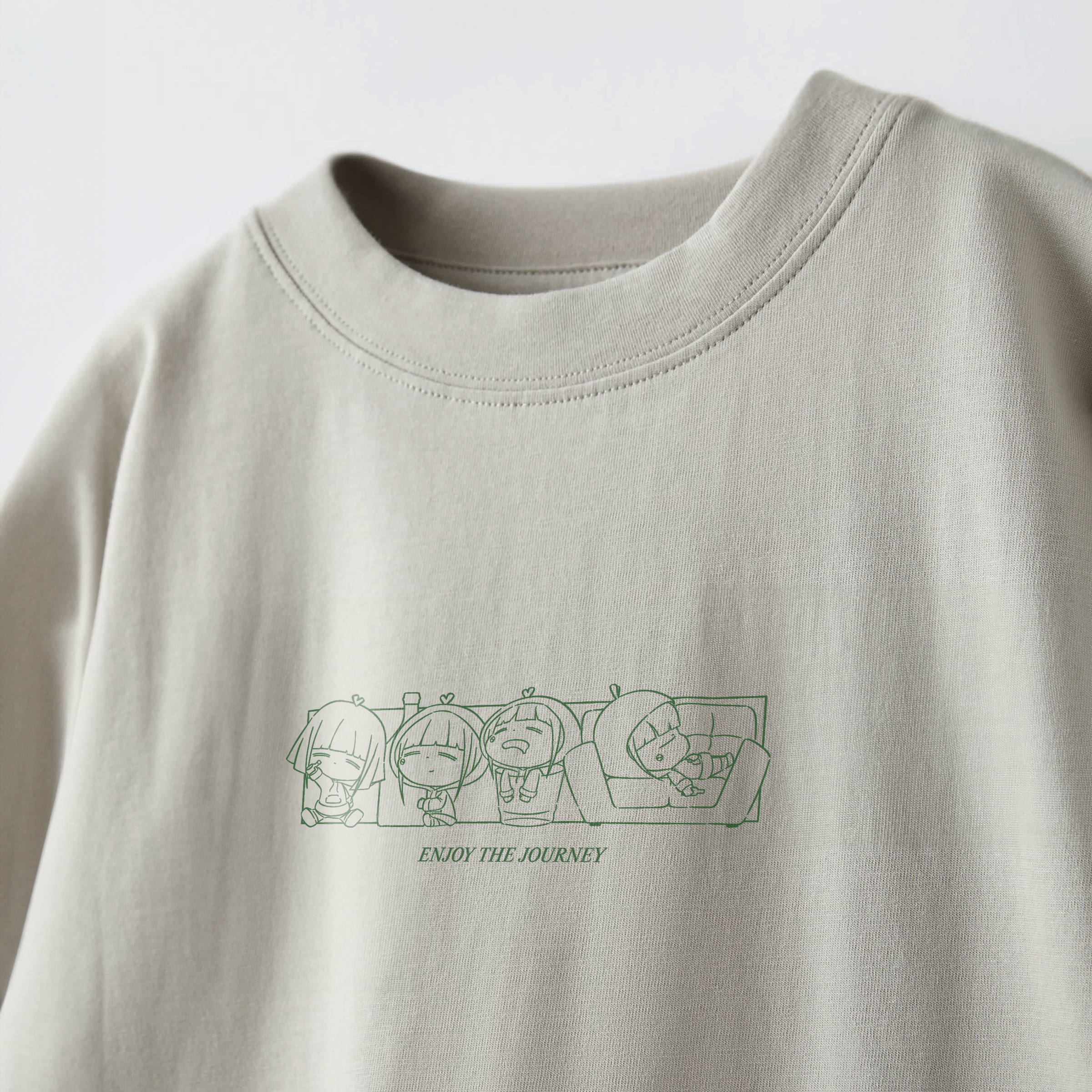 Beige tee, Enjoy the Journey print